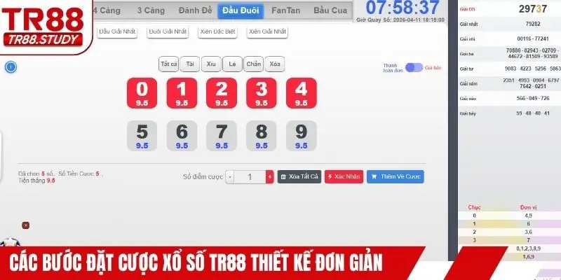 Đặt Cược Xổ Số TR88 – Cách Chọn Số Và Vào Tiền Chính Xác