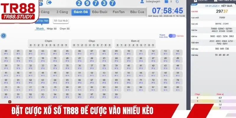 Đặt Cược Xổ Số TR88 – Cách Chọn Số Và Vào Tiền Chính Xác